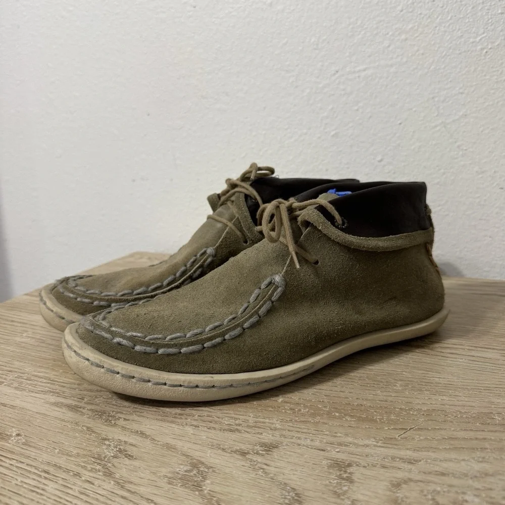 True Religion Sand Colored Leather Suede Moccasin Chukka Boots Mens‎ Size 9 M
